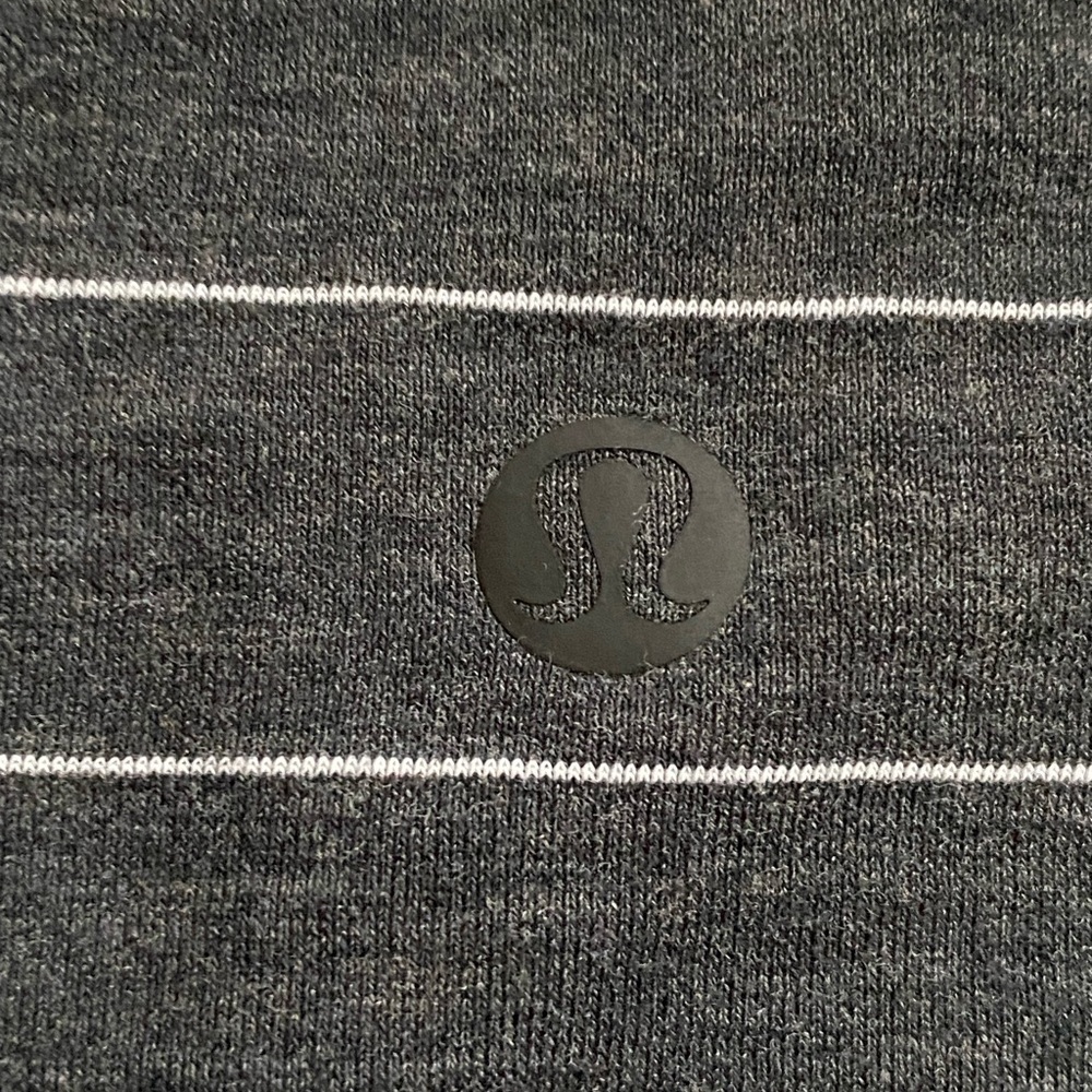 Lululemon Cates Tee Short Serve Stripe Heathered Black White Modern Stripe 4 - Picture 2 of 5